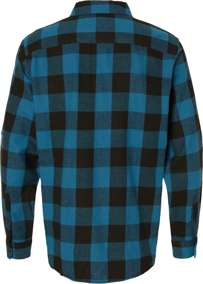 Front View of Blue/ Black Buffalo Yarn-Dyed Flannel Shirt - 8210