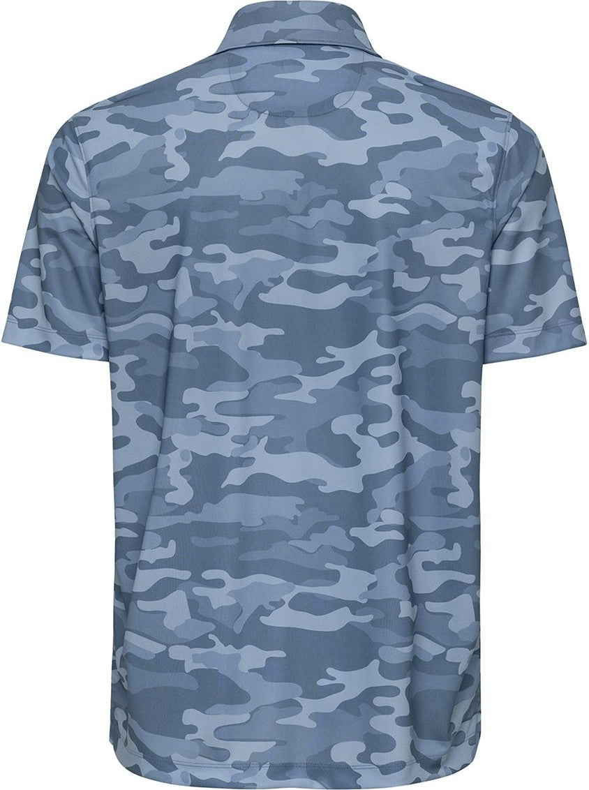 Front View of Blue Camo Newport Camo Polo - 170