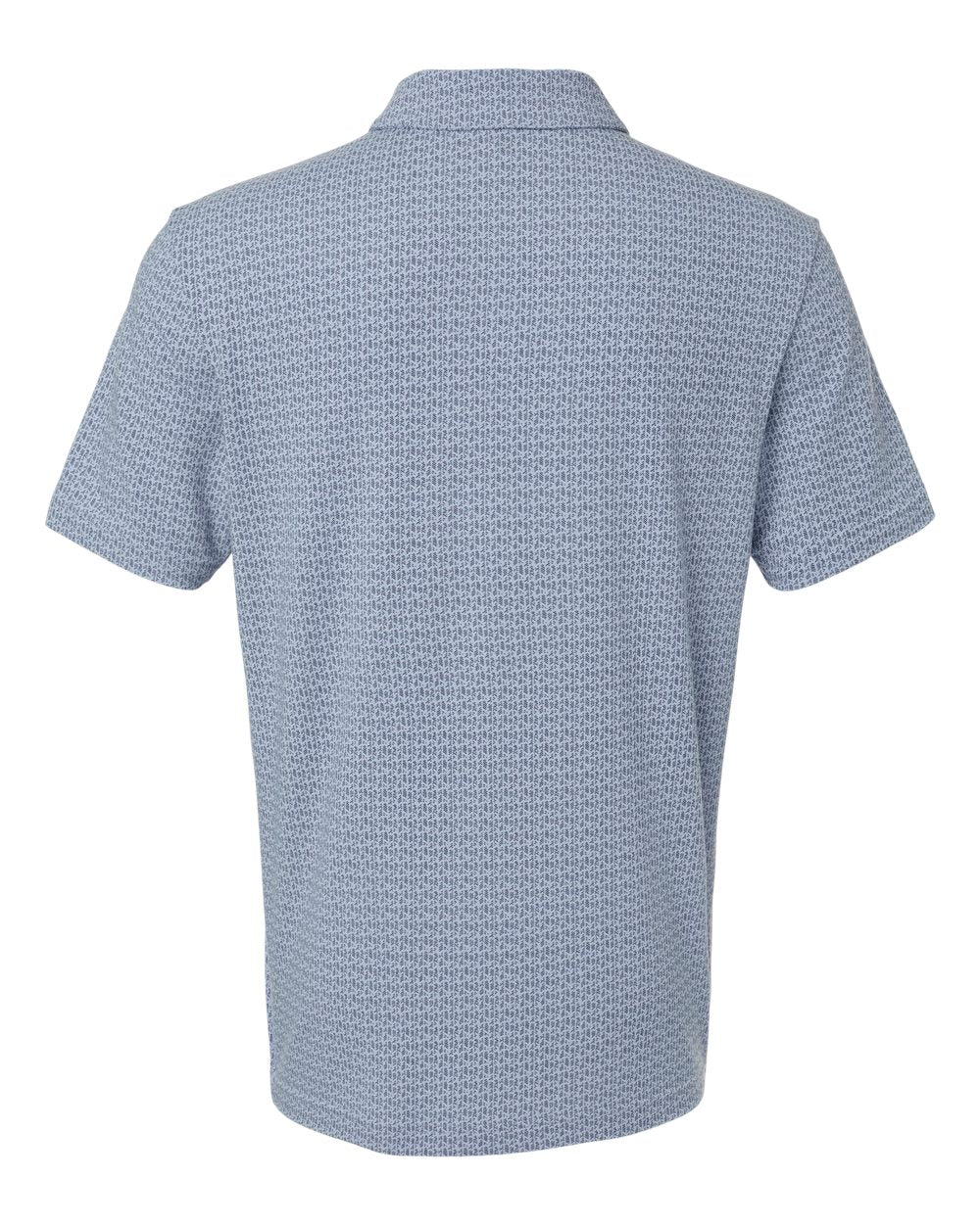 Rear View of Blue Dawn Melange Printed Blend Polo - A702
