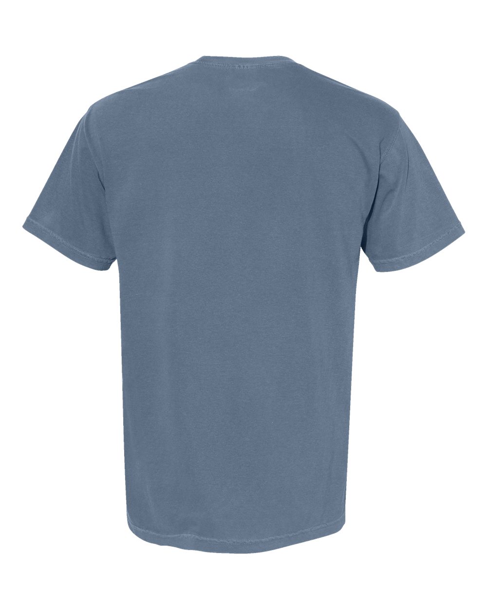Front View of Blue Jean Garment-Dyed Heavyweight Pocket T-Shirt - 6030