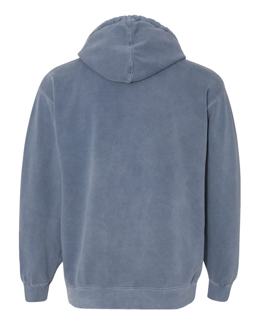 Front View of Blue Jean Garment-Dyed Hooded Sweatshirt - 1567