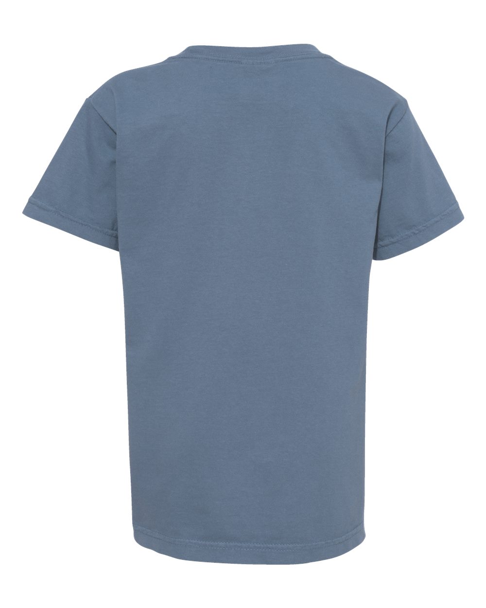 Front View of Blue Jean Garment-Dyed Youth Heavyweight T-Shirt - 9018