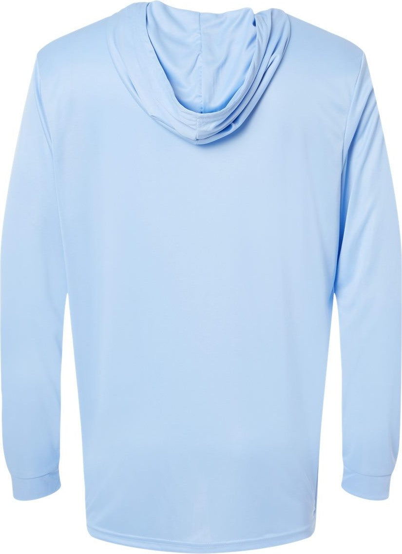 Front View of Blue Mist Bahama Performance Hooded Long Sleeve T-Shirt - 220