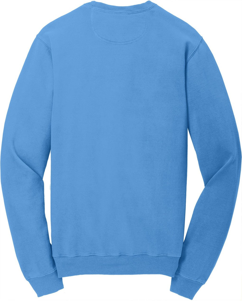 Front View of Blue Moon Port & Co Beach Wash Garment-Dyed Crewneck Sweatshirt PC098