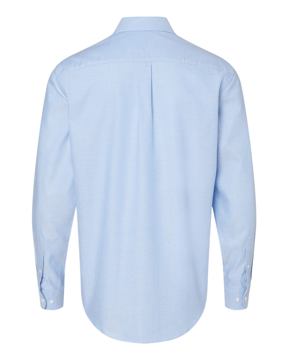Rear View of Blue New England Cotton Oxford Shirt - 13TH106