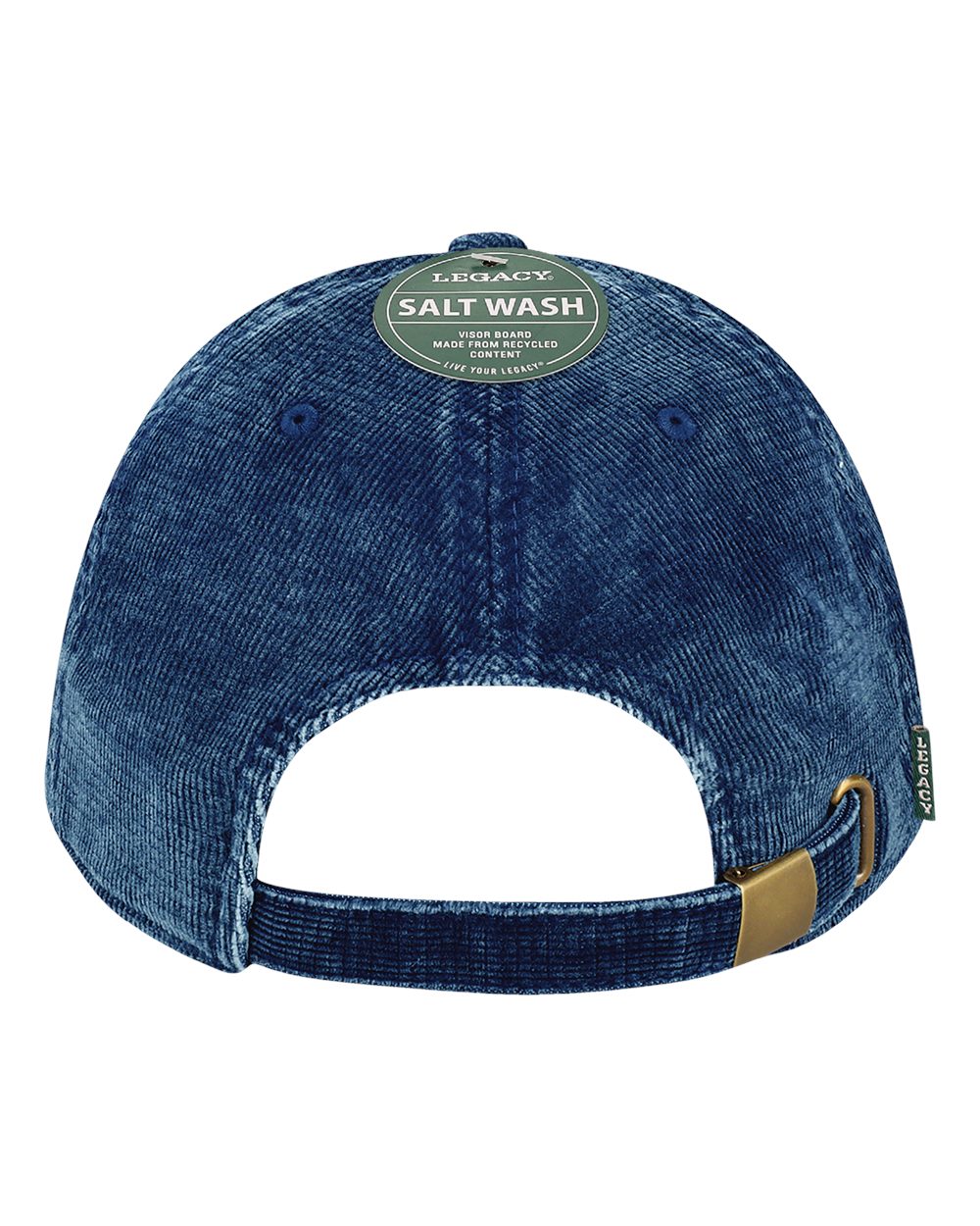 Rear View of Blue Salt Wash Corduroy Cap - SALT
