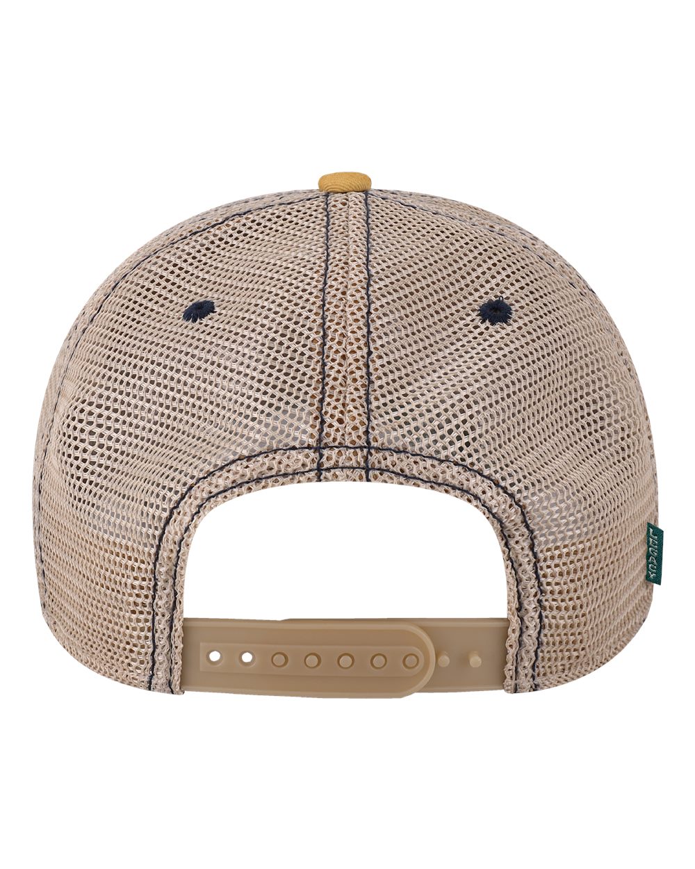Front View of Blue Stripe/ Khaki Old Favorite Trucker Cap - OFA