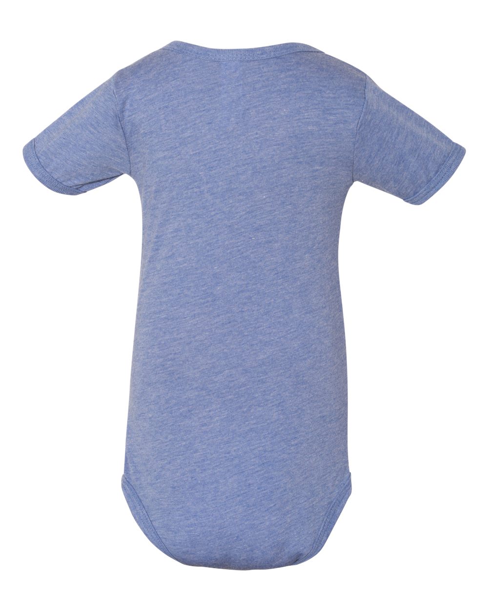 Front View of Blue Triblend Infant Triblend Short Sleeve One Piece - 134B