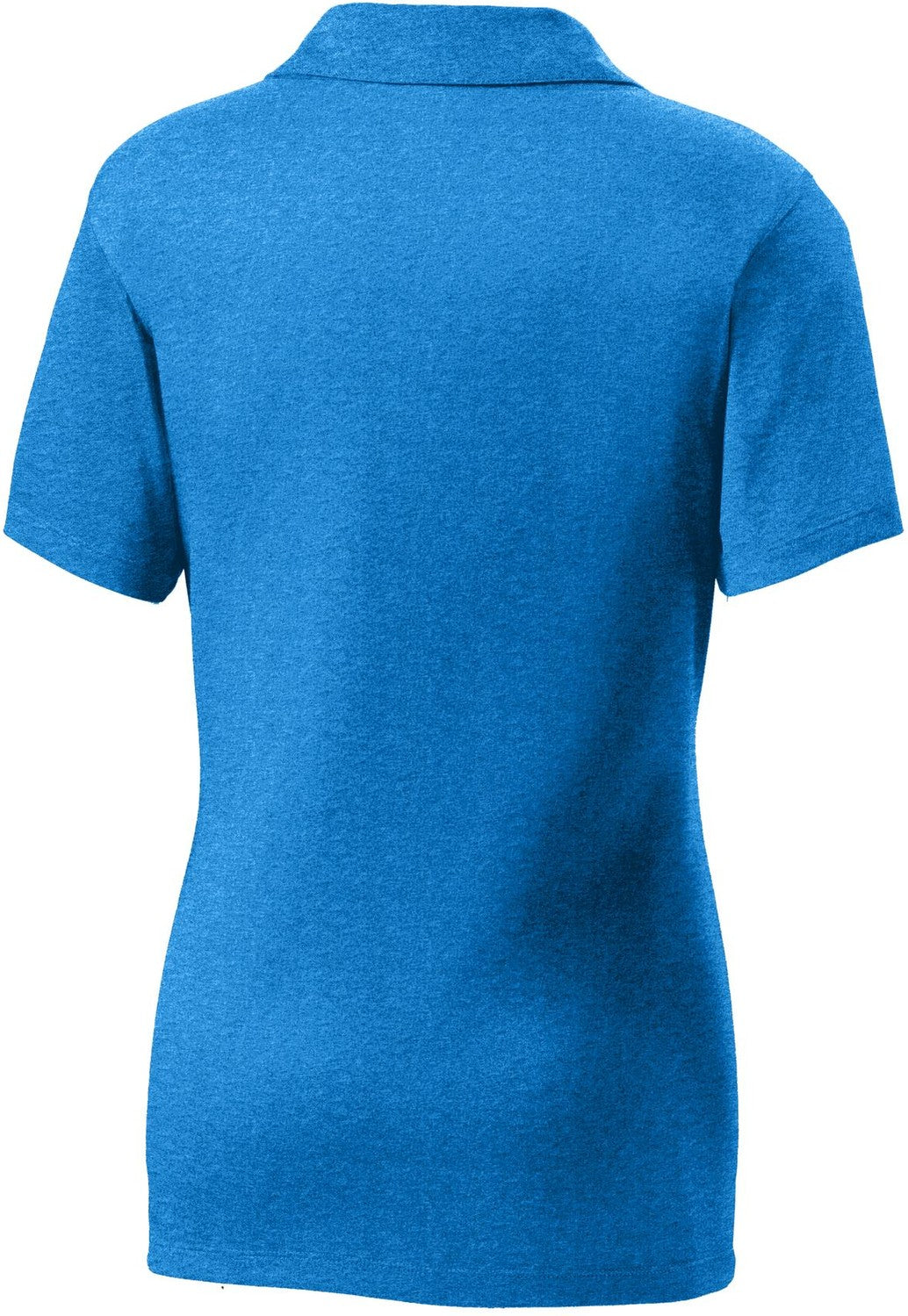 Front View of Blue Wake Hthr Sport-Tek Women's Heather Contender Polo. LST660