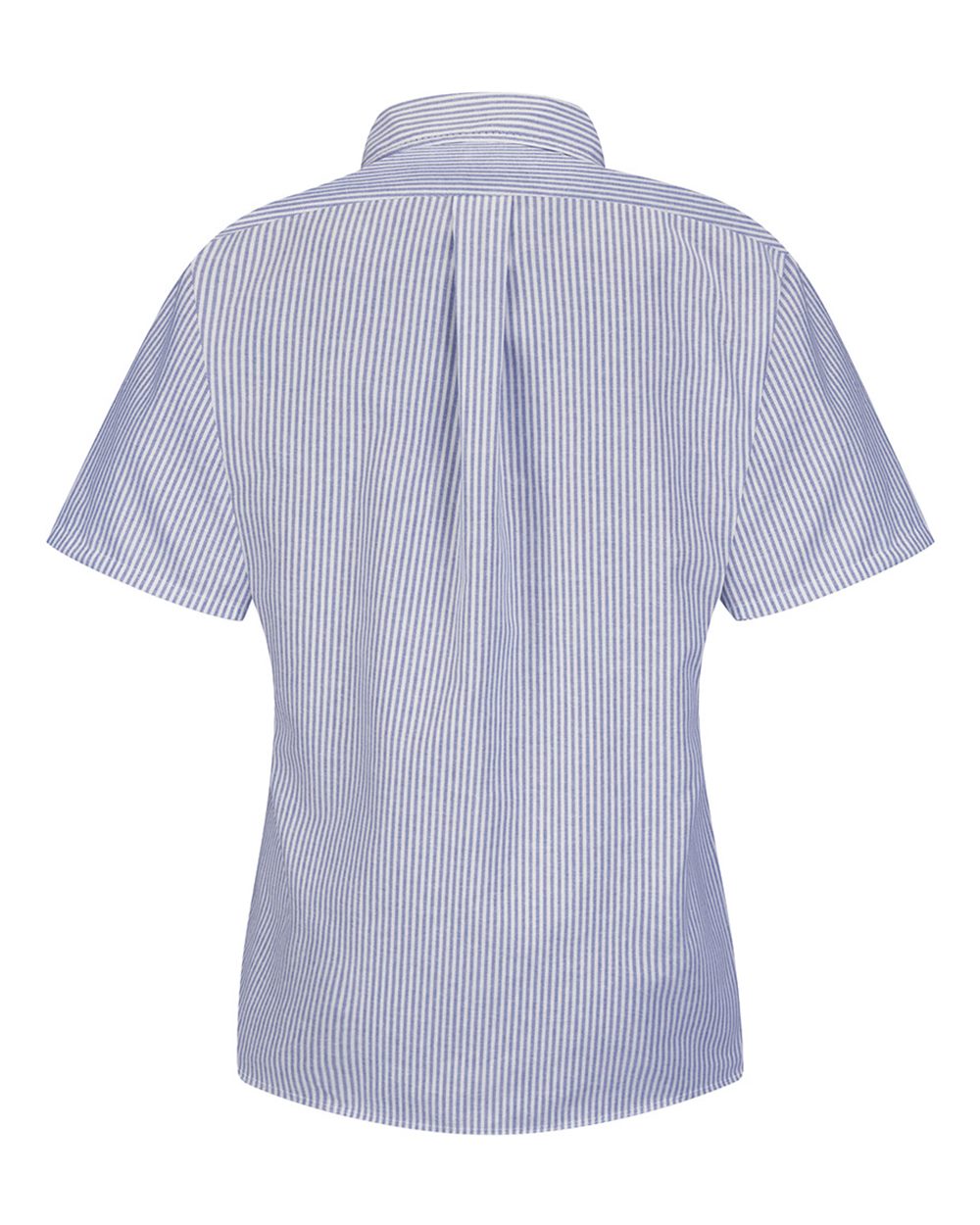 Front View of Blue/ White Stripe Women's Executive Oxford Dress Shirt - SR61