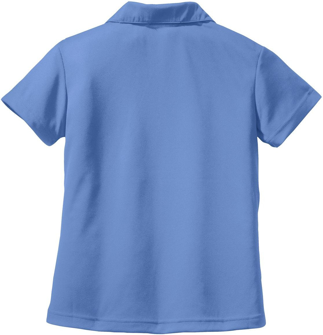 Front View of Blueberry Sport-Tek Women's Dri-Mesh V-Neck Polo. L469