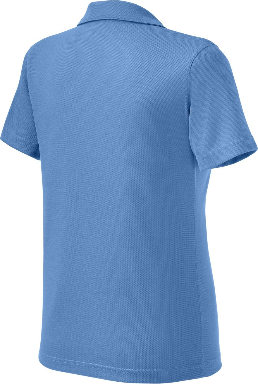 Rear View of Blueberry Sport-Tek Women's Dri-Mesh V-Neck Polo. L469