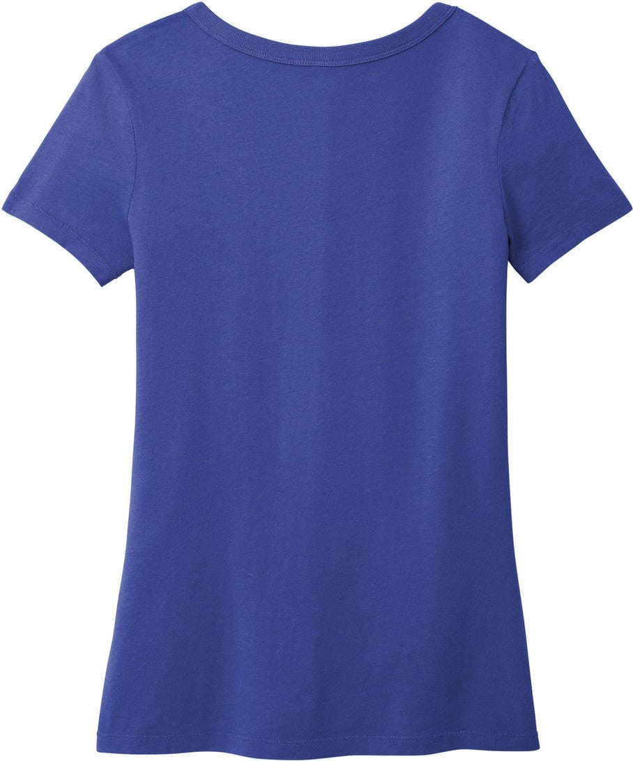Front View of BlueIris Port & Co Women's Beach Wash Garment-Dyed V-Neck Tee LPC099V