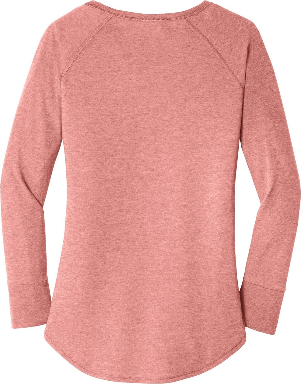 Front View of Blush Frost District Women's Perfect Tri Long Sleeve Tunic Tee. DT132L