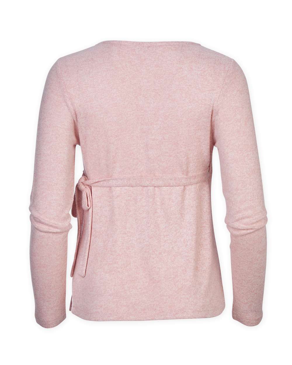 Front View of Blush Heather Women's Cuddle Wrap Top - BW1301