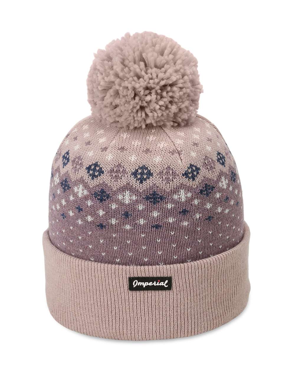 Front View of Blush The Baniff Cuffed Beanie - 6017