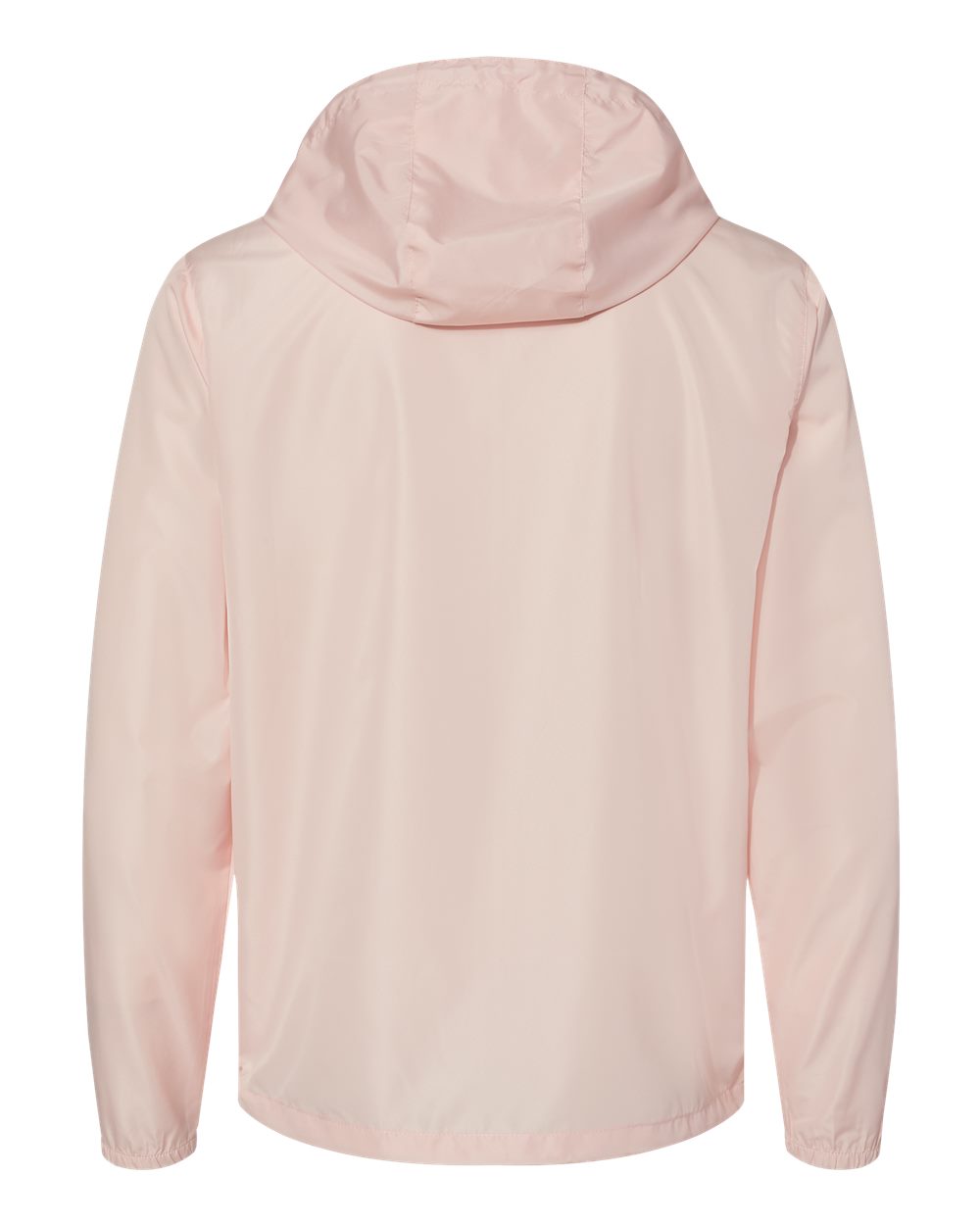 Front View of Blush/ White Zipper Lightweight Windbreaker Full-Zip Jacket - EXP54LWZ