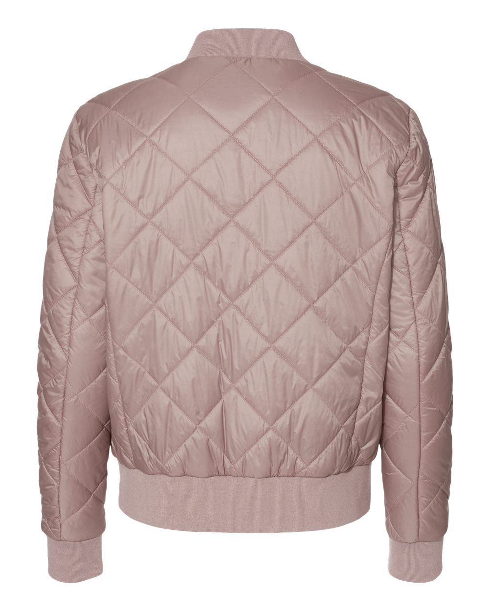 Rear View of Blush Women&#39;s HeatLast™ Quilted Packable Bomber - W21752