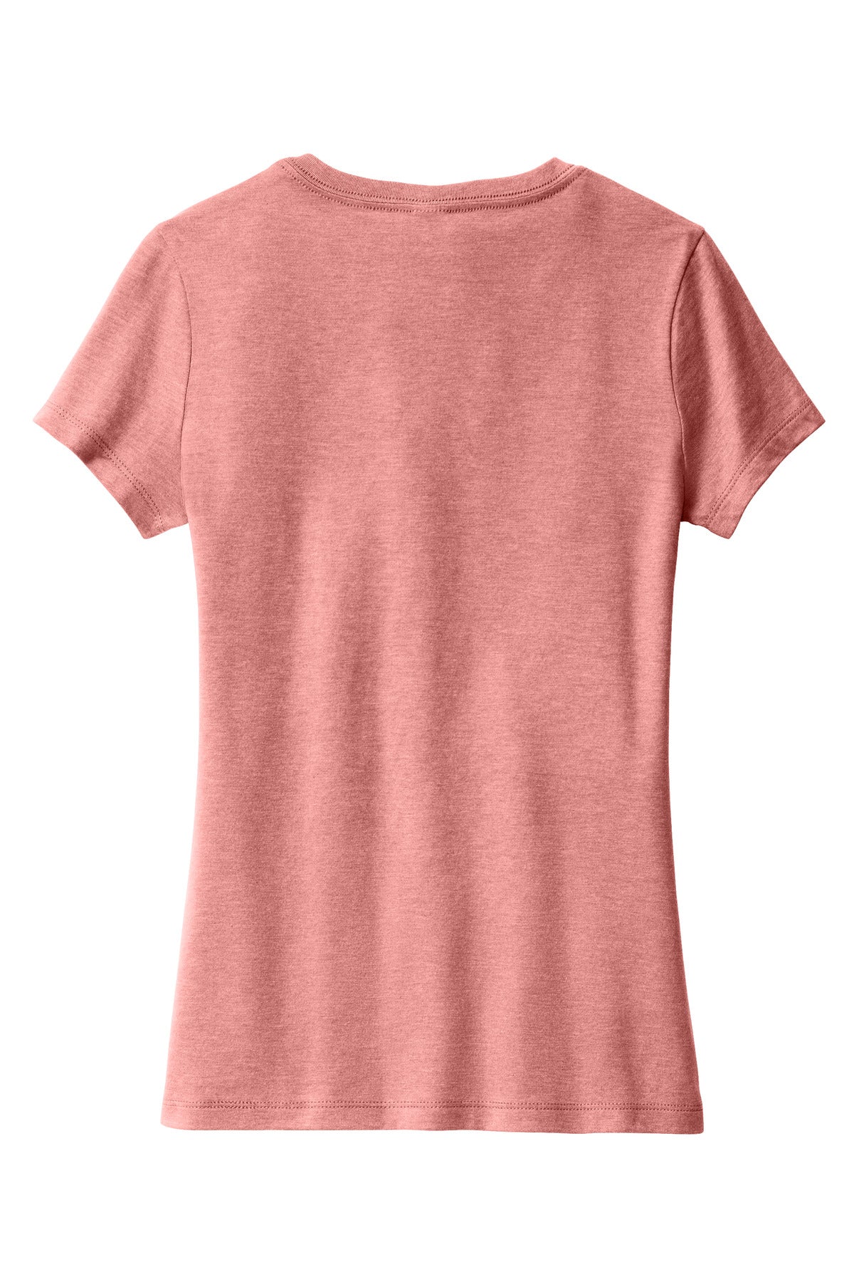 Front View of BlustFrost District Women's Perfect Blend CVC V-Neck Tee. DM1190L