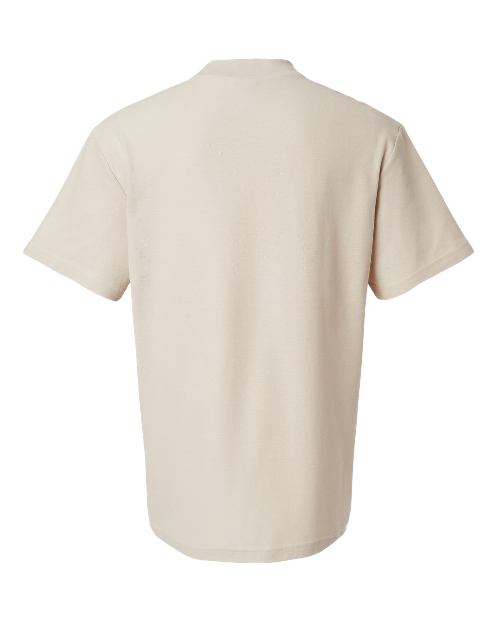 Front View of Bone Pique Mockneck Tee - 1PQ