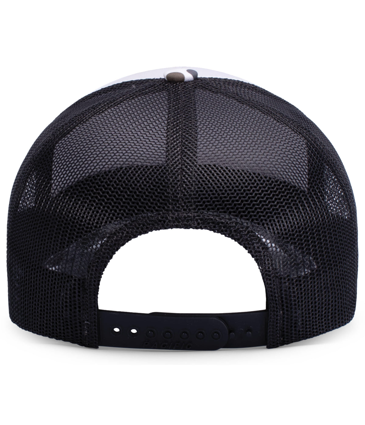 Rear View of BONE/LIGHT CHARCOAL/TIMBERLINE WEEKENDER DUCK CAMO TRUCKER