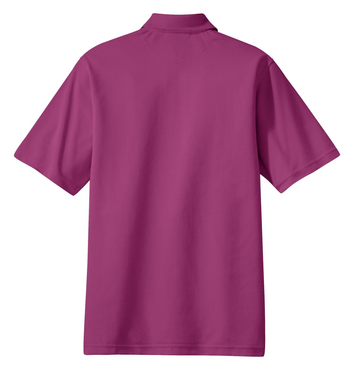 Rear View of Boysenbry Pink Port Authority Rapid Dry Polo. K455