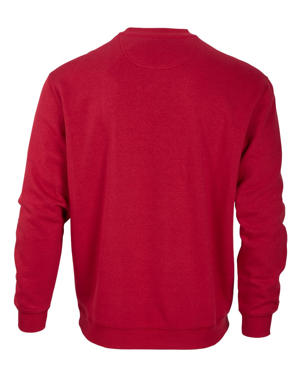 Front View of Brick Red Fleece Crew Pullover - BM5101