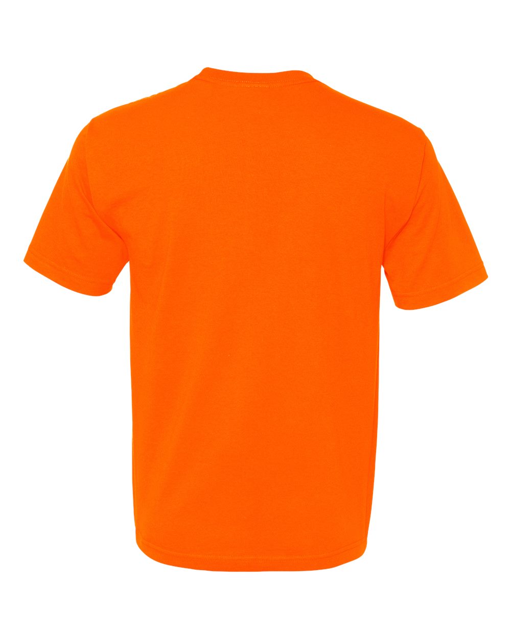 Rear View of Bright Orange USA-Made Midweight T-Shirt - 5040