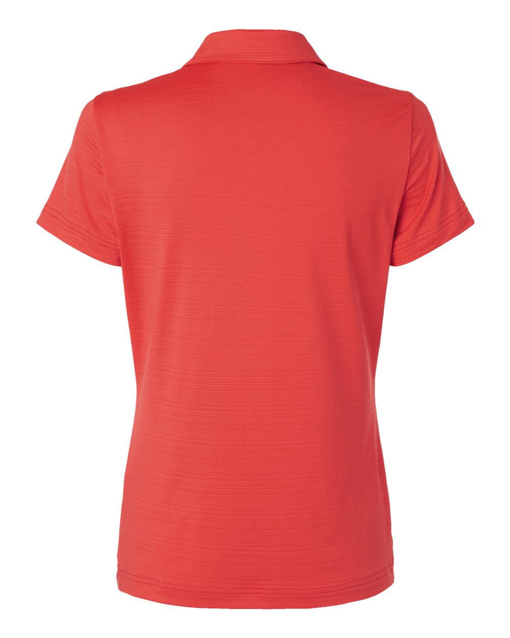 Front View of Bright Red Women's Textured Stripe Polo - A707