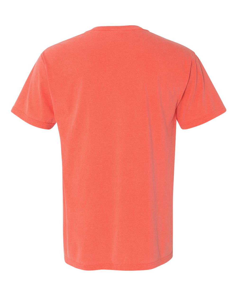 Front View of Bright Salmon Garment-Dyed Heavyweight Pocket T-Shirt - 6030