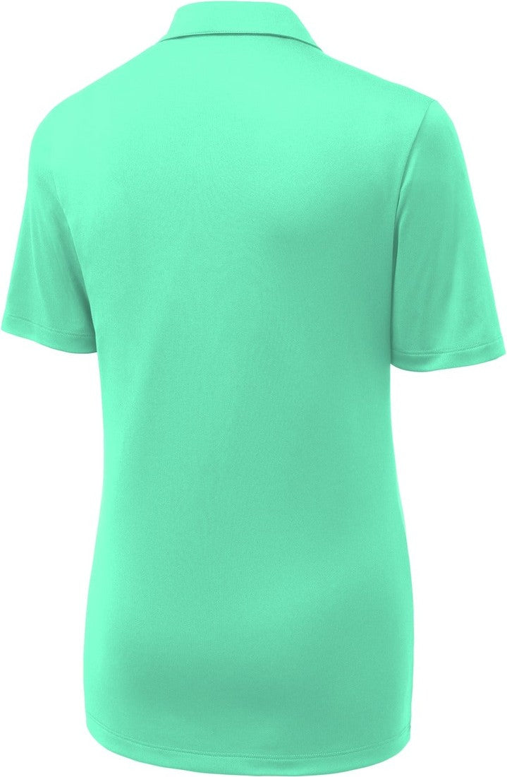 Rear View of Bright Seafoam Sport-Tek Women's Posi-UV Pro Polo. LST520