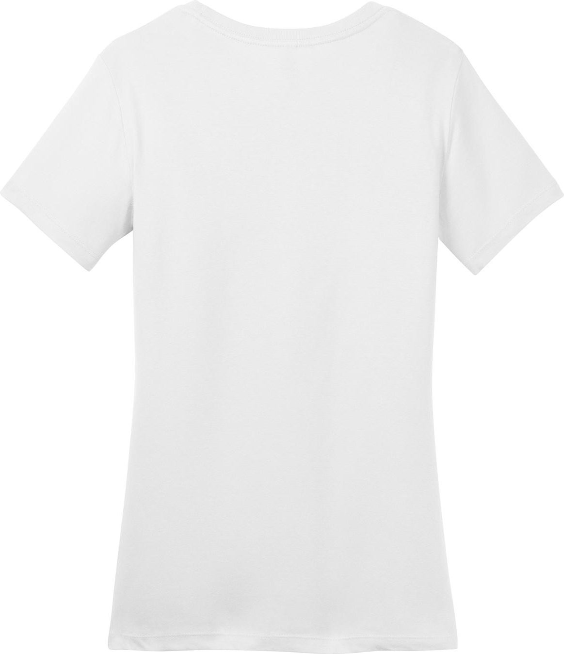 Rear View of Bright White District Women's Perfect Weight Tee. DM104L