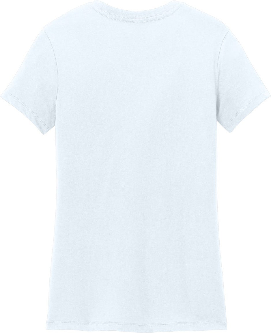 Rear View of Bright White District Women's Perfect Weight Tee. DM104L