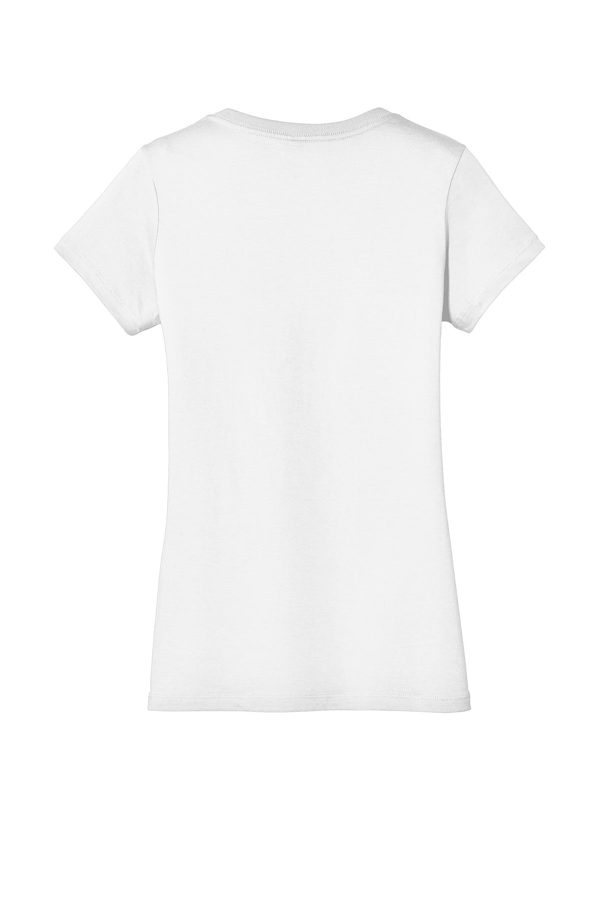 Rear View of Bright White District - Women's Perfect Weight V-Neck Tee. DM1170L