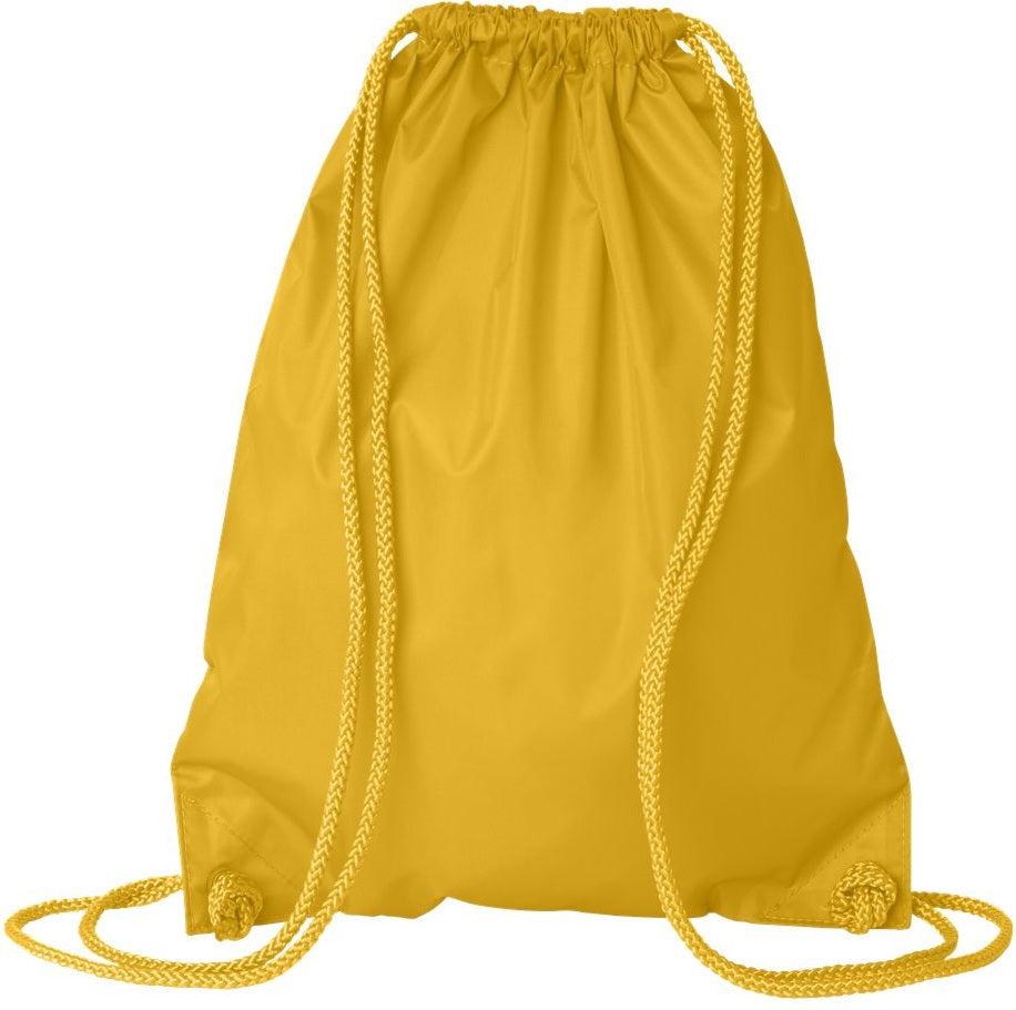 Front View of Bright Yellow Drawstring Pack with DUROcord - 8881