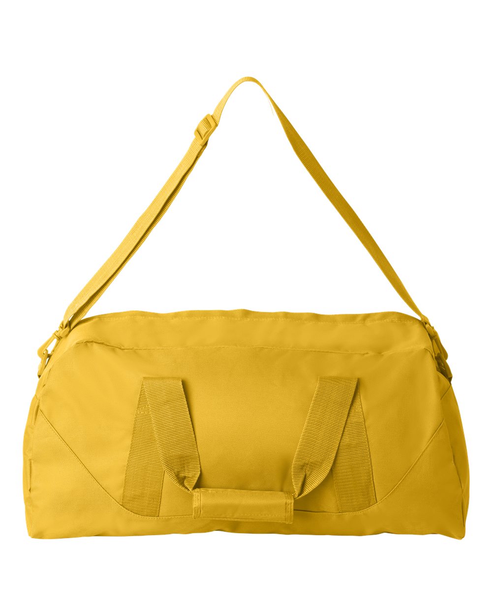 Front View of Bright Yellow Recycled 23 1/2" Large Duffel Bag - 8806