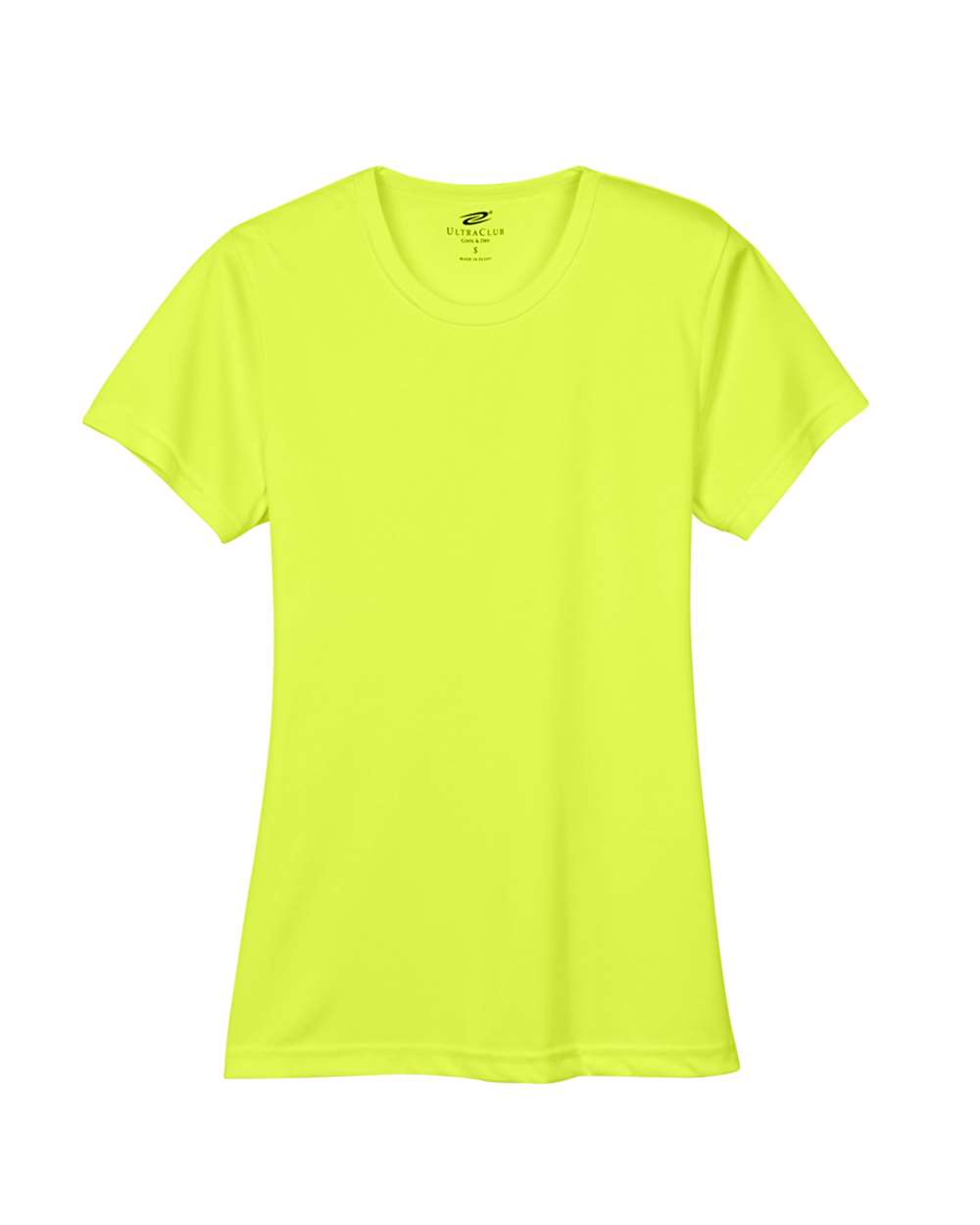 Front View of Bright Yellow Women's Cool & Dry Sport Performance Interlock T-shirt - 8420L