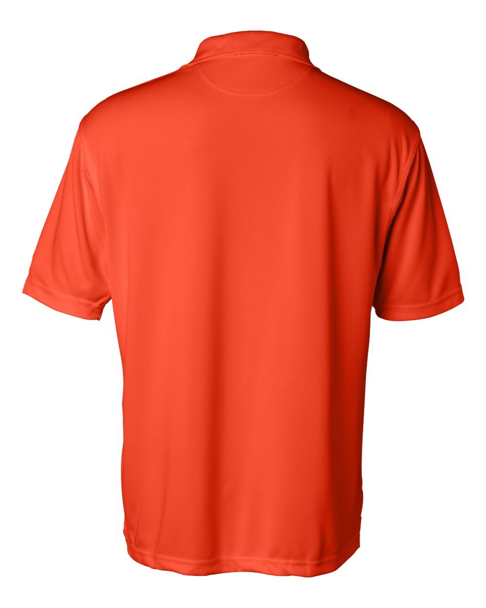 Rear View of Brite Orange Moisture Free Mesh Polo - 0469