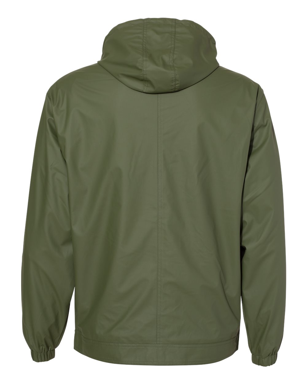 Front View of Bronze Green Vintage Hooded Rain Jacket - 193910