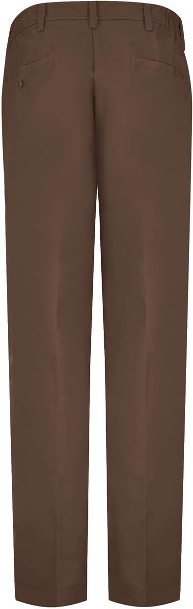 Front View of Brown - 36 Unhemmed Elastic Insert Work Pants - PT60