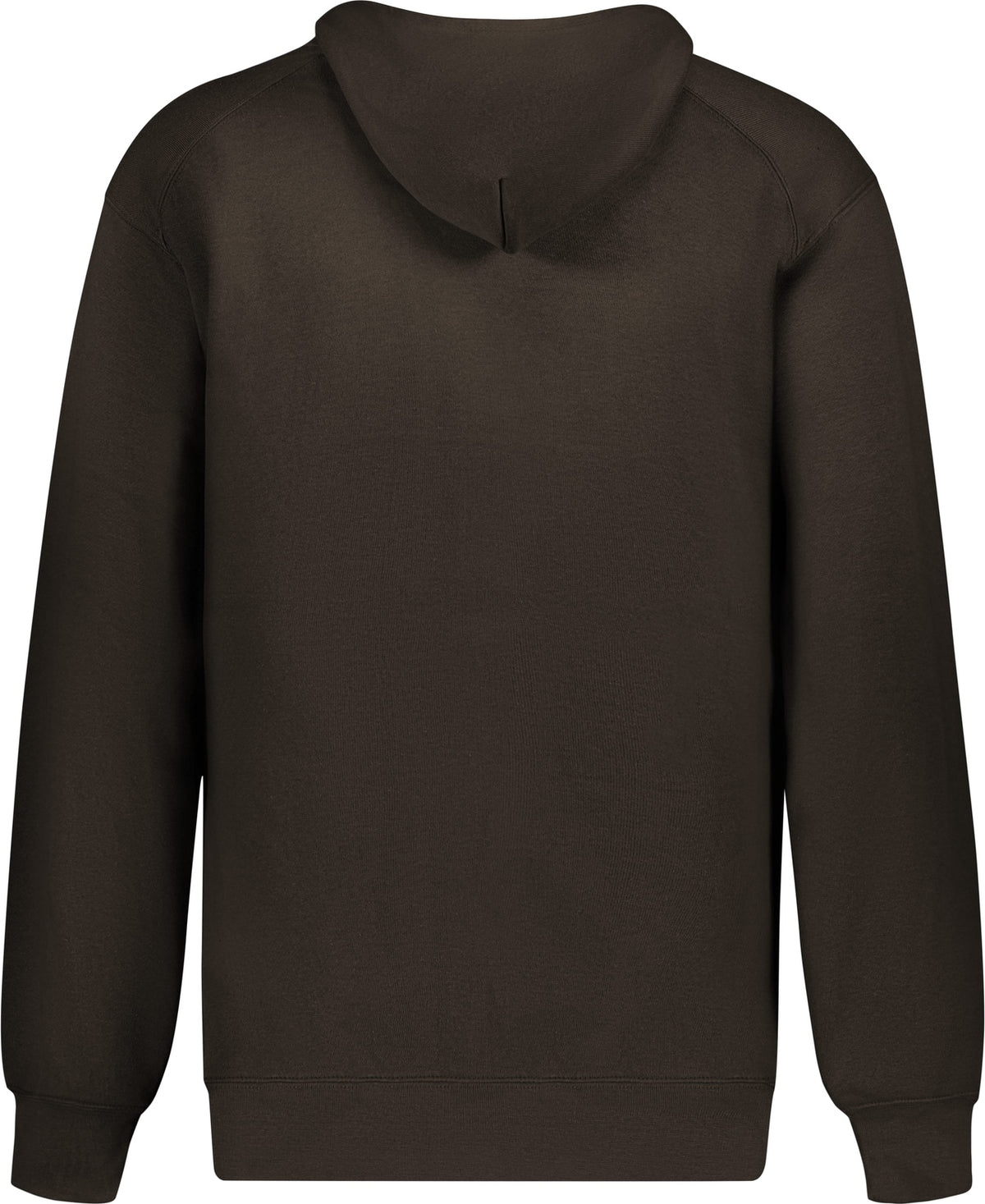 Rear View of BROWN ATHLETIC FLEECE HOODIE