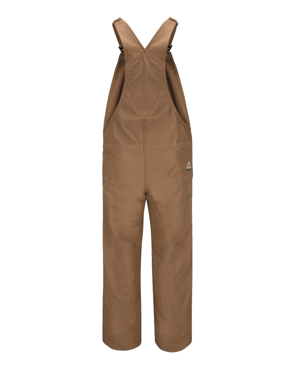 Front View of Brown Duck - 34I Knee Zip Bib Coveralls - BLF6