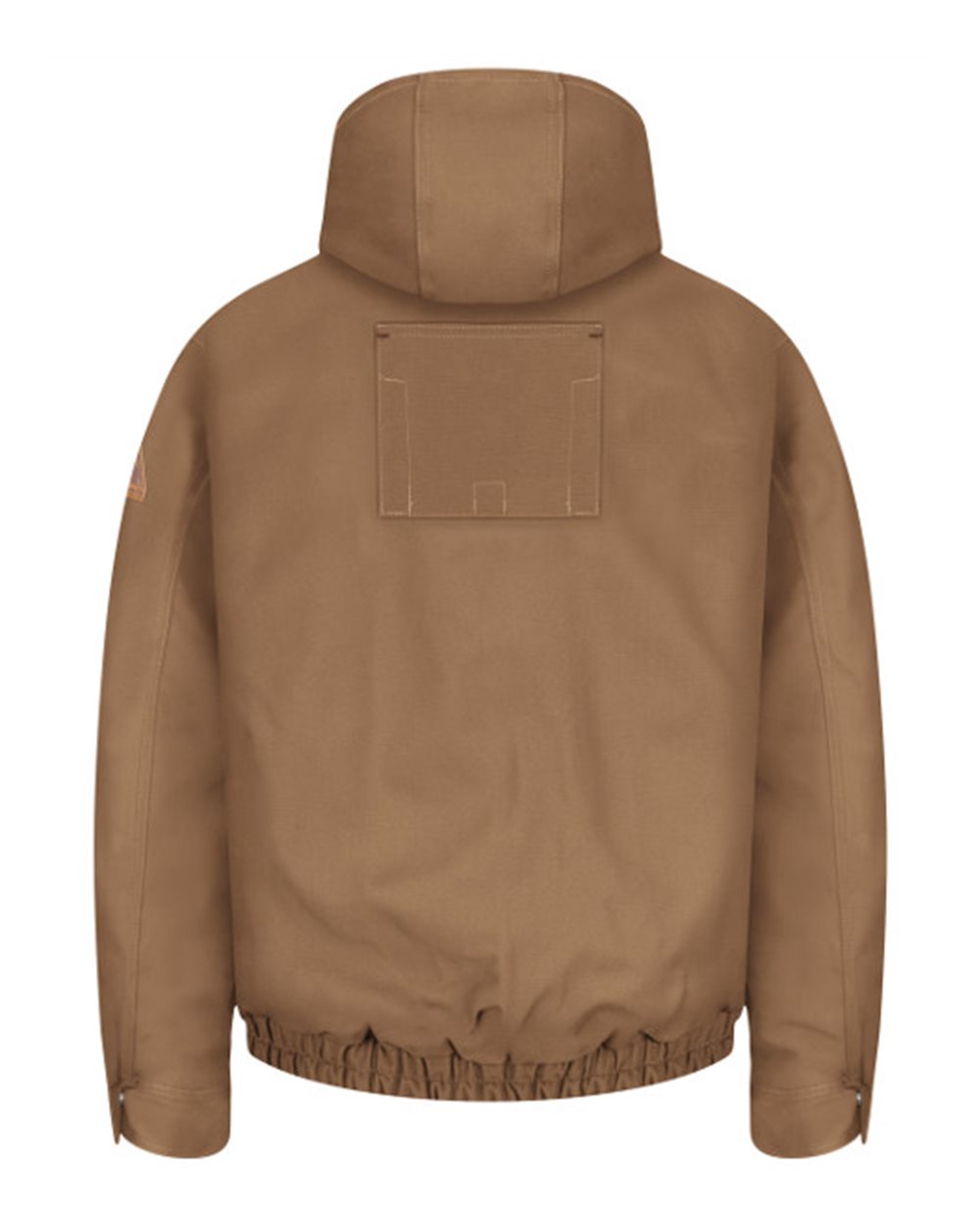 Rear View of Brown Duck Hooded Jacket - EXCEL FR® ComforTouch - JLH4