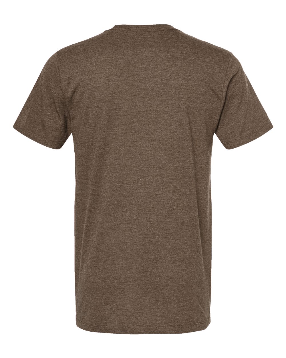 Front View of Brown Heather Premium Cotton Blend T-Shirt - 541