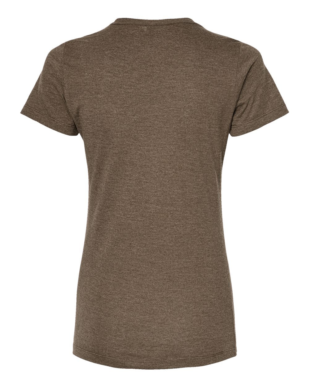 Front View of Brown Heather Women's Premium Cotton Blend T-Shirt - 542