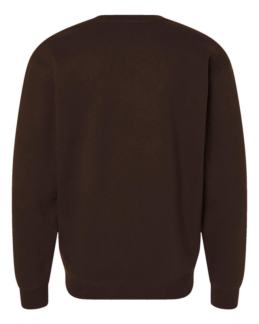 Front View of Brown Heavyweight Crewneck Sweatshirt - IND3000