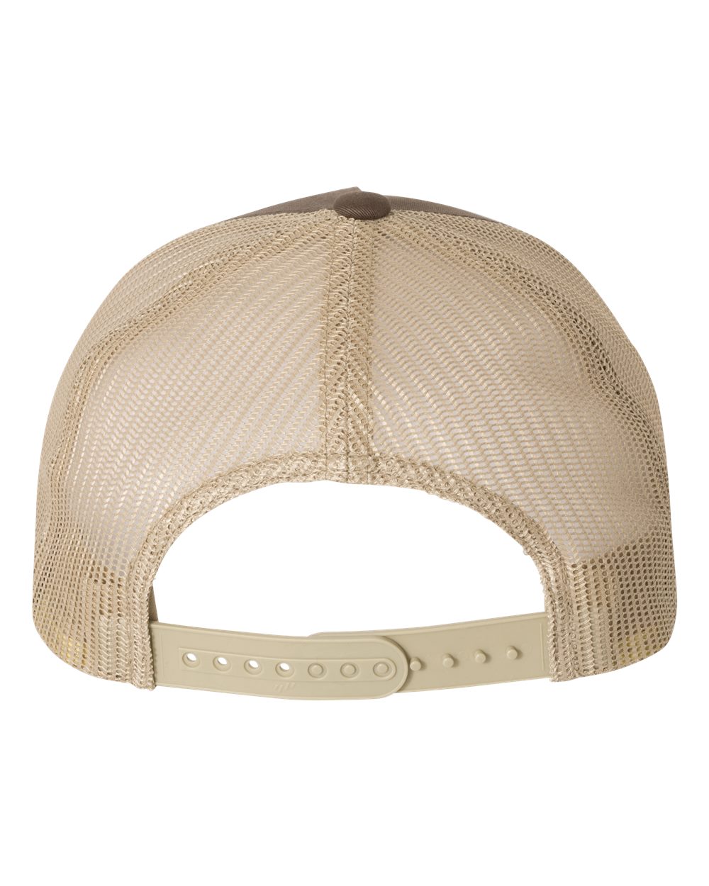 Front View of Brown/ Khaki Five-Panel Retro Trucker Cap - 6506