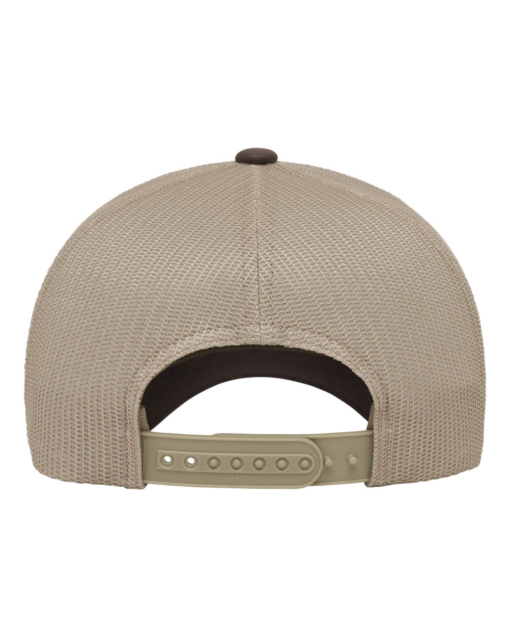 Rear View of Brown/ Khaki Retro Trucker Rope Cap - 6606BD