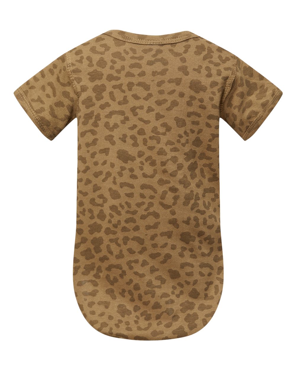 Front View of Brown Leopard Infant Fine Jersey Bodysuit - 4424