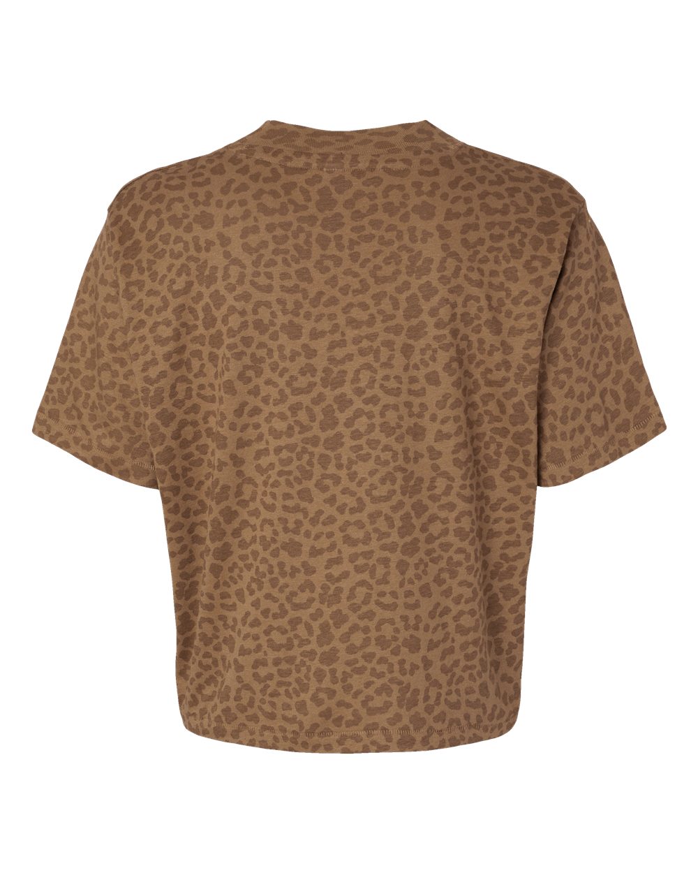 Front View of Brown Leopard Women's Boxy Tee - 3518
